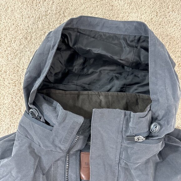 Rugged Elements Jacket Mens L Gray Zip Front Coat Lined Hooded Water Resistant - Picture 9 of 12